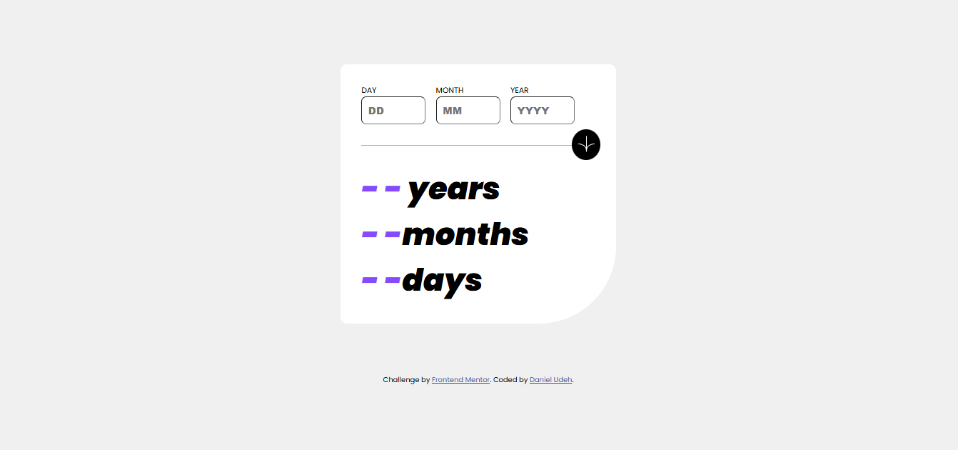 Screenshot of Age calculator Project