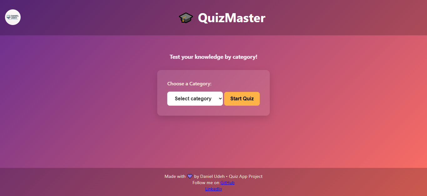 Screenshot of Quiz App Project