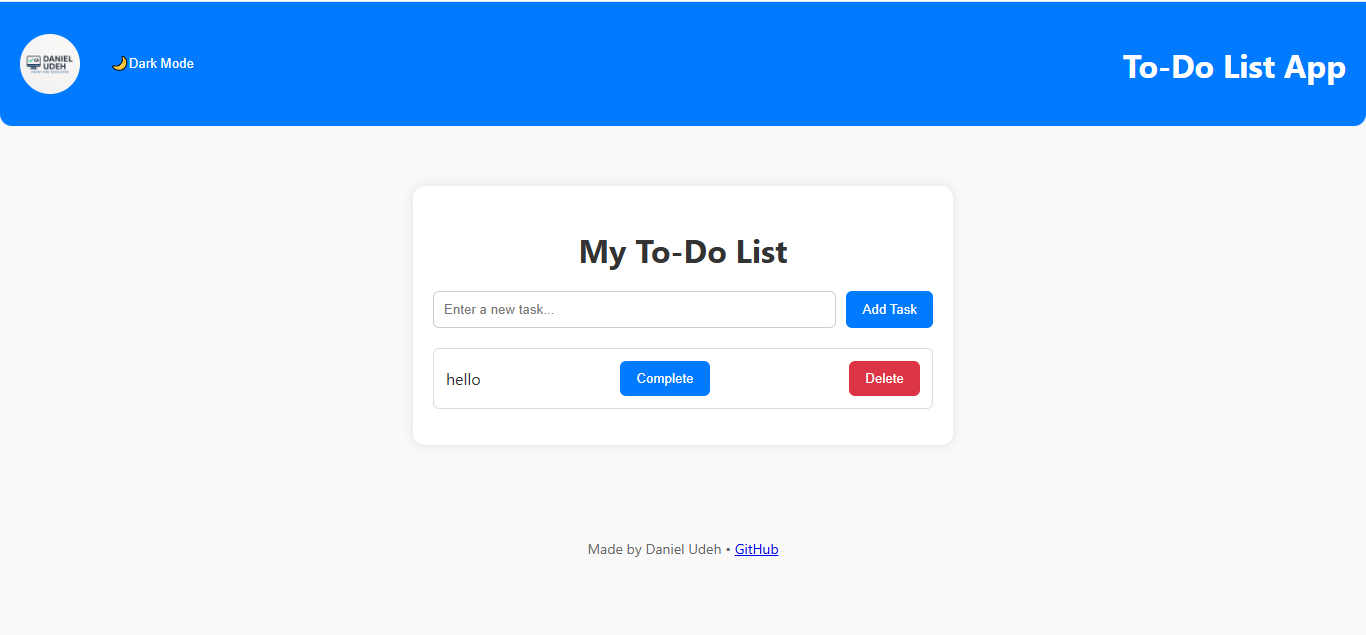 Screenshot of To-Do List App
